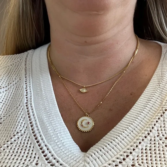 Lucky Brand Gold and Cream Layered Necklace Set - Picture 2 of 5